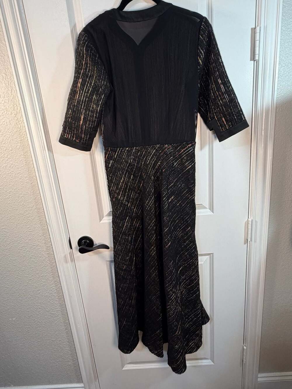 Hanh Merriman Textured Button-Down Midi Dress with Mesh Back Size 0 - Picture 6 of 8
